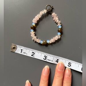 Elegant Rose Quartz and Opal Bracelet